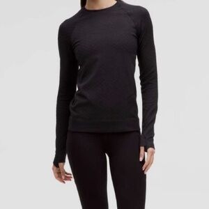 Lululemon Rest Less Pullover Cable Knit Black Long Sleeve Top Women’s Medium